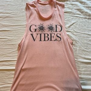 Pink good vibes tank